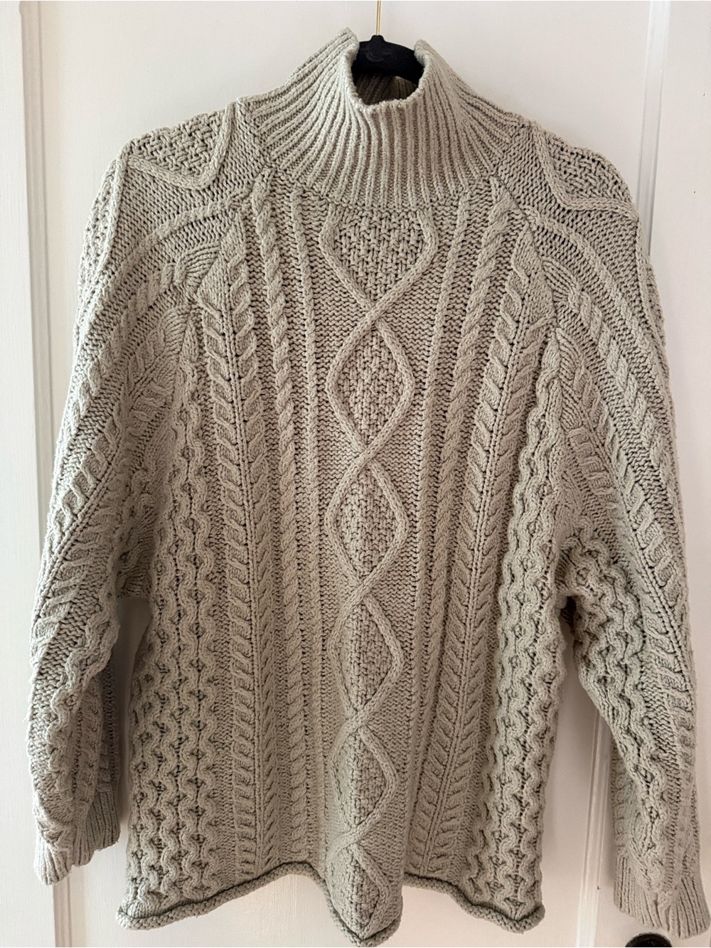 FEAR OF GOD ESSENTIALS Wheat Heavy Cable Knit Rollneck Sweater Small unisex